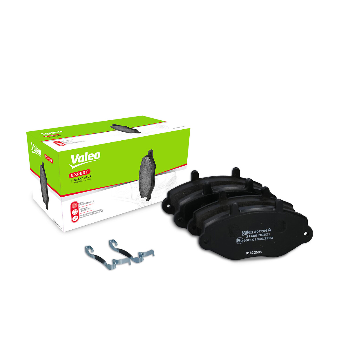 Jeu de 4 plaquettes de frein VALEO ref. 302756A